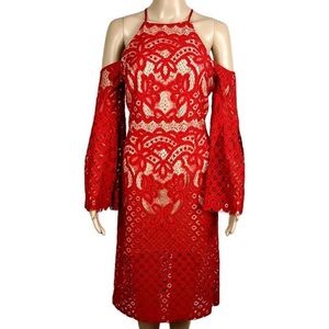 Brand new Bardot off shoulder lace dress. Size medium